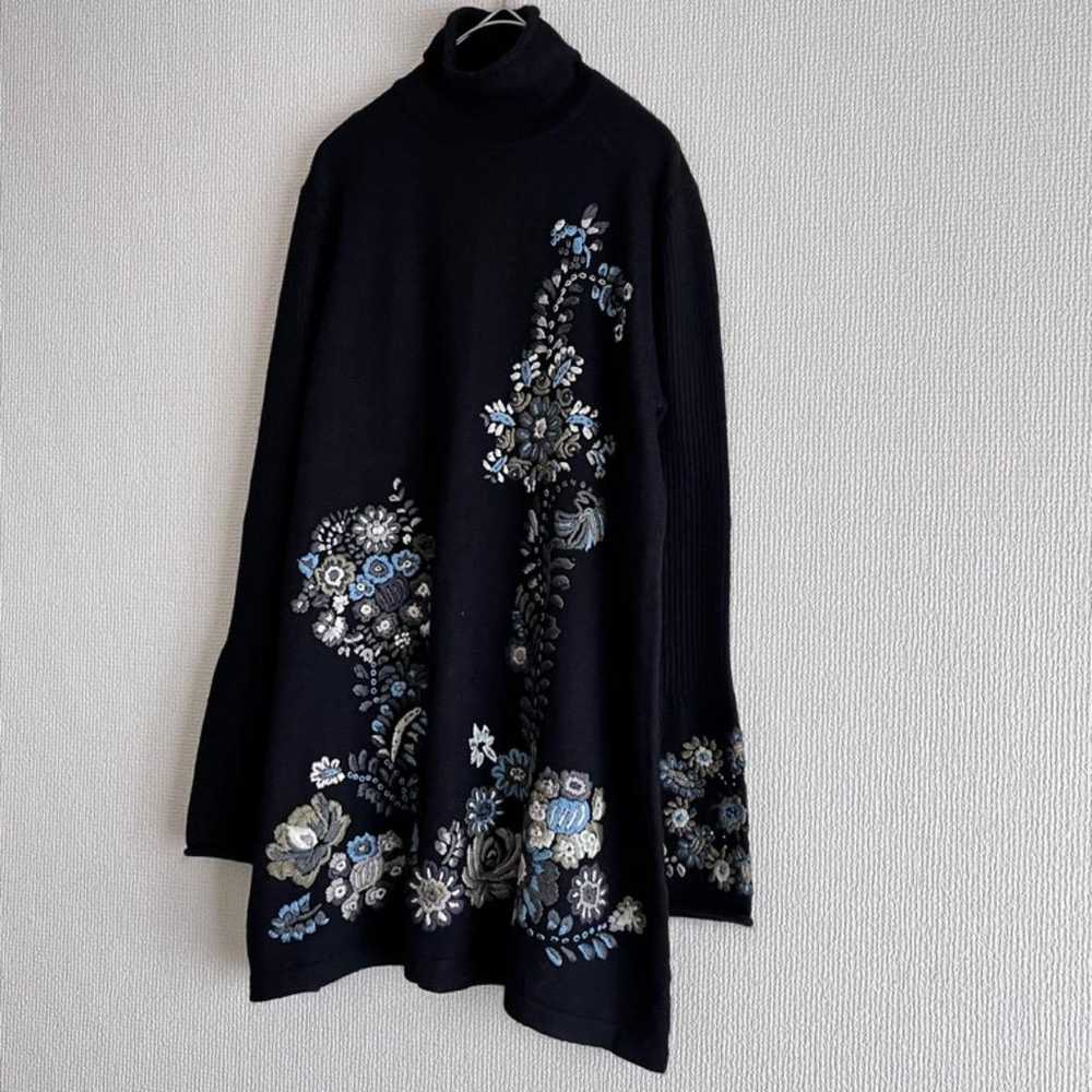 Toccoplumier Vol Knit Tunic Floral Embroidery Hig… - image 6