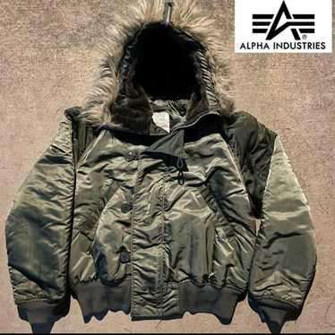 80s 90s usa製 ALPHA N-2B flight jacket Vintage ALPHA INDUSTRIES N-2B Flying Mans Fur Hooded Parka