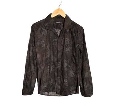 【archive】TORNADO MART flower sheer　shirt Japanese Tornado Mart Sheer Floral Print Button-Front Shirt