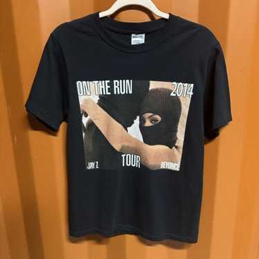 Vintage 2014年JAY Z + BEYONCEツアーTシャツ黒S Jay Z Beyoncé On the Run Tour Shirt Mens Small Black Hip Hop