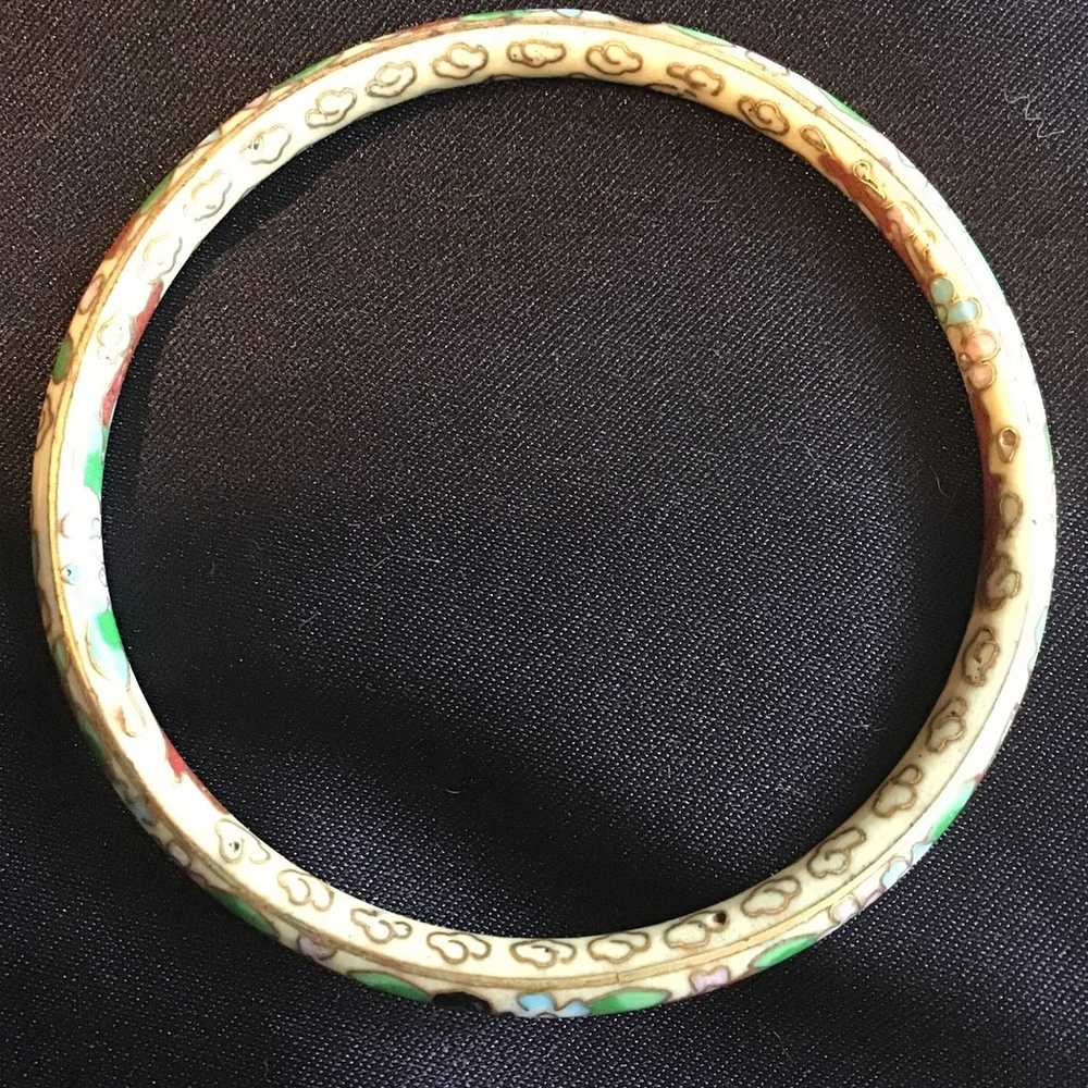 Vintage cloisonne bangle bracelet - image 1