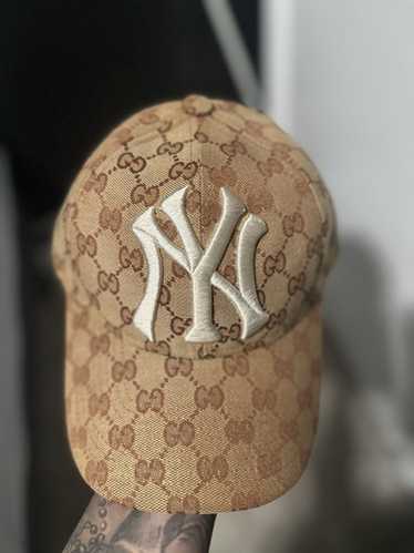 GUCCI NY Yankees 18AW GG ベースボールキャップ Gucci NY Yankees-logo GG Cap Beige Men's - US