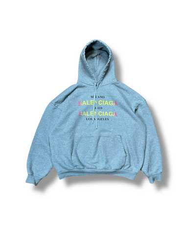 パーカー・フーディ *BALENCIAGA* Cities Paris Oversized Hood Blue White 674986TL Balenciaga Paris Moon Oversized Hoodie | Saks Fifth Avenue