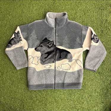 Vintage wolf print fleece - Gem Vintage wolf print fleece - Gem