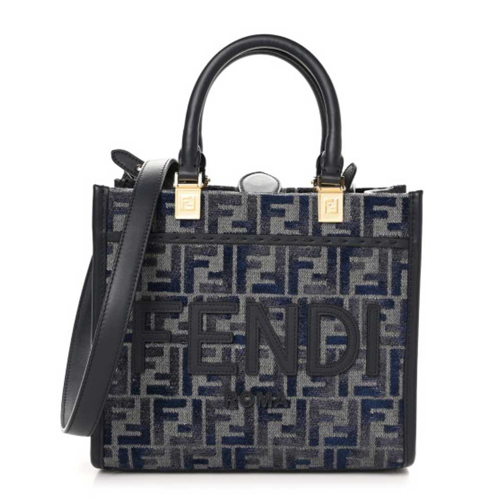 FENDI Chenille Vitello Grace FF Embroidered Small… - image 1