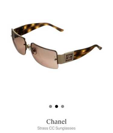 メイリームー　CHANEL Chanel Orange Acetate and Metal Frame Crystal CC Logo