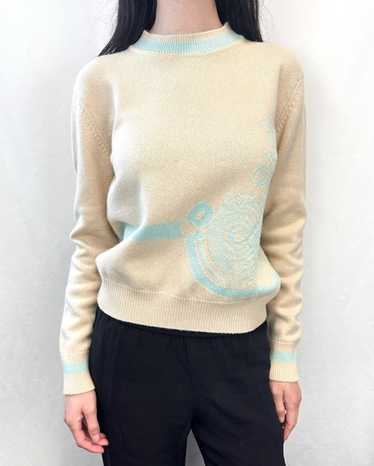 ニット+セーター HERMES - HERMES CASHMERE RIB KNIT FLARE SWEATER Hermes cashmere rib knit - Gem