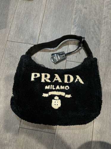 【PRADA】国内発送 テリー バッグ トートバッグ terry mini-bag Prada Re-Edition 2000 Terry Mini Bag Black/White in Soft