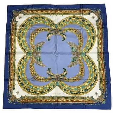 Cartierカルティエ Scarfスカーフ ネイビー ゴールド チェーン 大判 Cartierカルティエ Scarfスカーフ ネイビー ゴールド チェーン