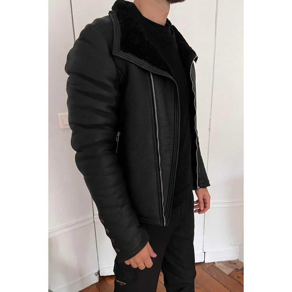 レザージャケット・コート Rick Owens Classic Sleeveless Black Leather Biker Vest Rick Owens Leather vest