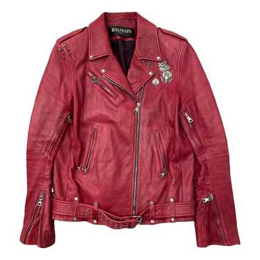 890美品  BALMAIN  レザージャケット L 赤紫 Womens balmain leather jacket - Gem