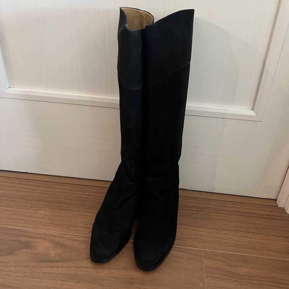 Yves Saint Laurent Suede Long Boots, Size 25.5, Black