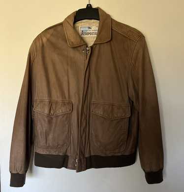 AEROPOSTALEレザージャケット Aeropostale Vintage Leather Jacket Adult Size (46)!!! | eBay