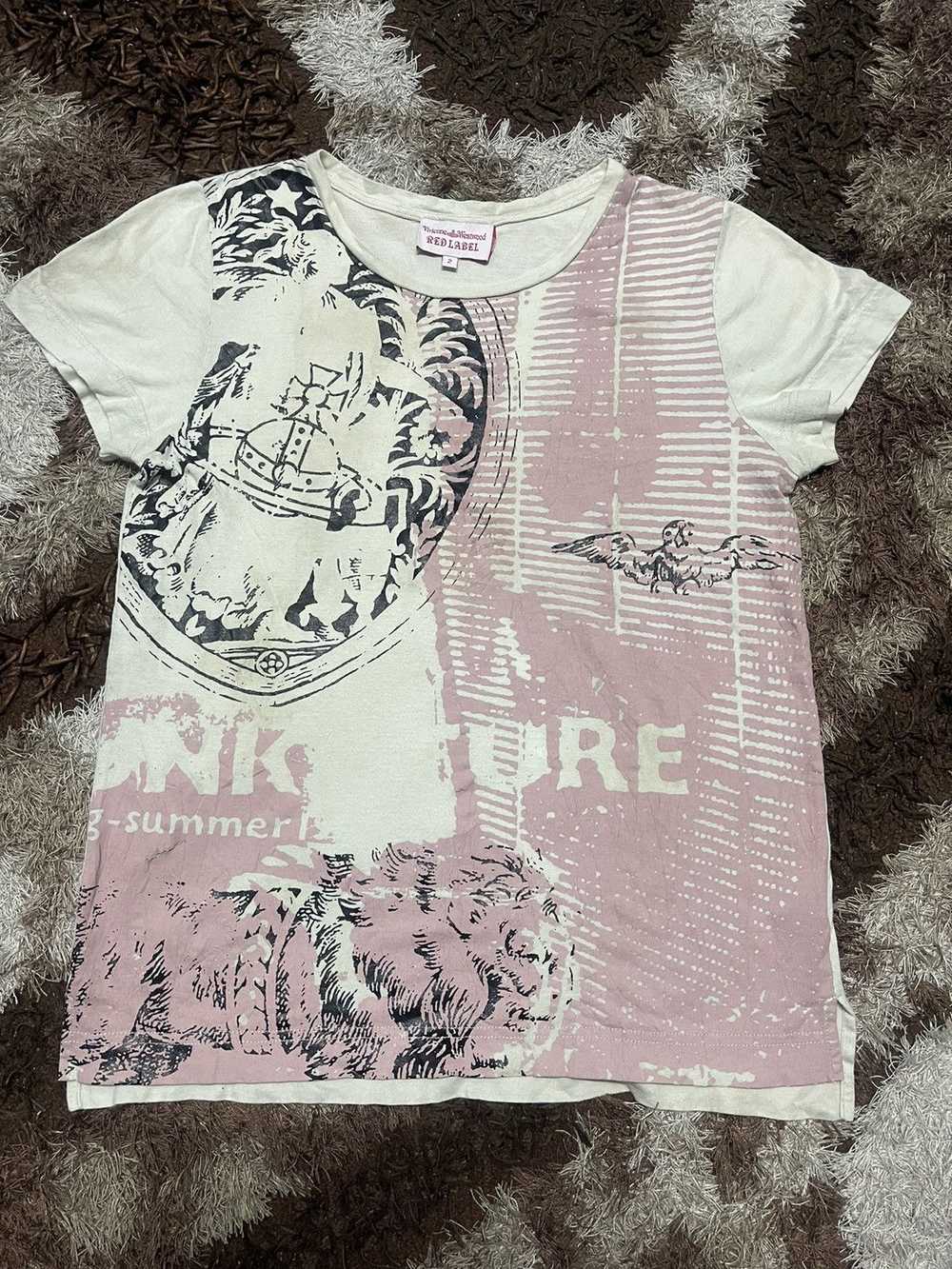 Vivienne Westwood VIVIENNE WESTWOOD RED LABEL TEE PUNKATURE ORB STRIPE PINK