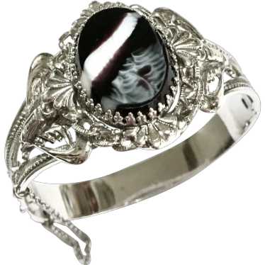 Whiting & Davis Wide Hinged Bracelet With Scottis… - image 1