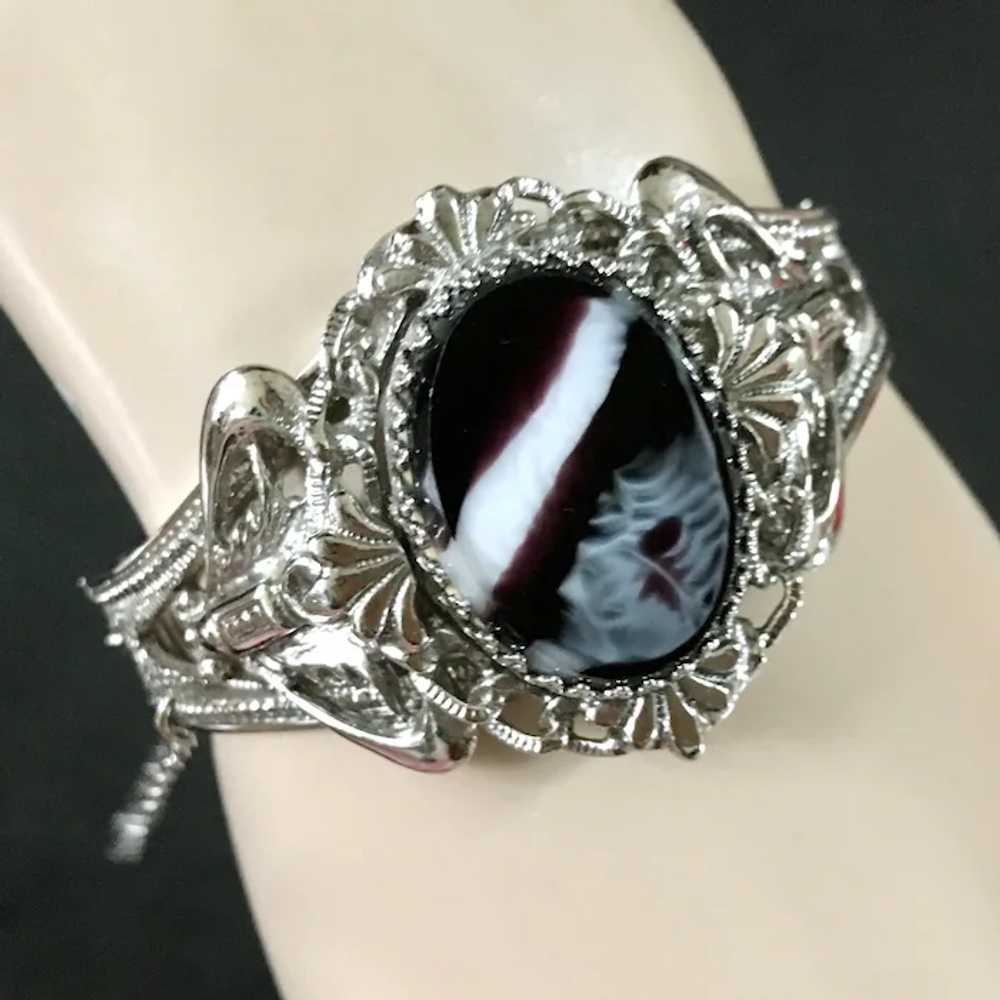 Whiting & Davis Wide Hinged Bracelet With Scottis… - image 2