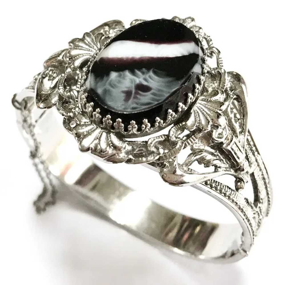 Whiting & Davis Wide Hinged Bracelet With Scottis… - image 4