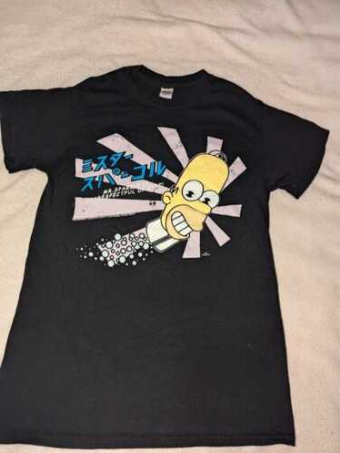 希少 Simpsons Tシャツ 00s シンプソンズ HOMER BLACK Vintage The Simpsons Homer Never Too Old To Rock Shirt