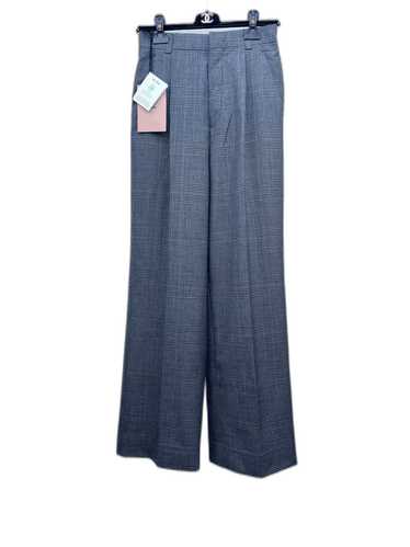 Miu Miu Miu Miu Wool Check Wide-Leg Pants - image 1