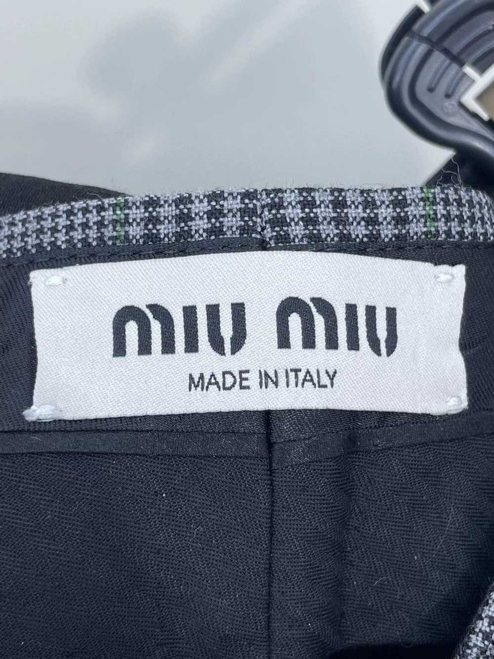 Miu Miu Miu Miu Wool Check Wide-Leg Pants - image 5