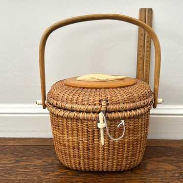 BIG NANTUCKET ウーヴンレザーバスケットバッグ Ф Nantucket Basket – edit & co.