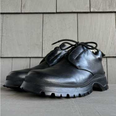 靴 Prada Vibram Sole Leather Combat Boots Prada vibram black leather lace up combat boots | Depop