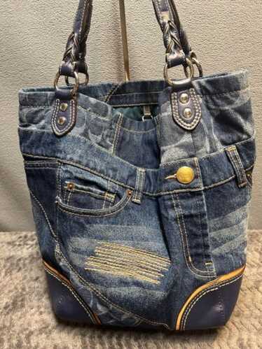 希少✨COACH Y2K Denim Signature Tote Bag MINT Coach Y2K Denim Signature C Tobacco Leather Legacy Ali