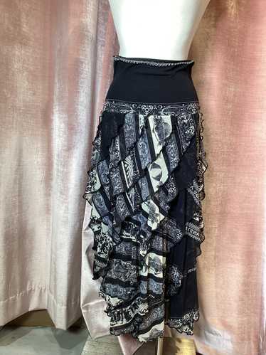 90s ・希少【GAULTIER】ヴィンテージ デニムプ柄プリントロングスカート 90s ・希少【GAULTIER】ヴィンテージ デニムプ柄プリントロング