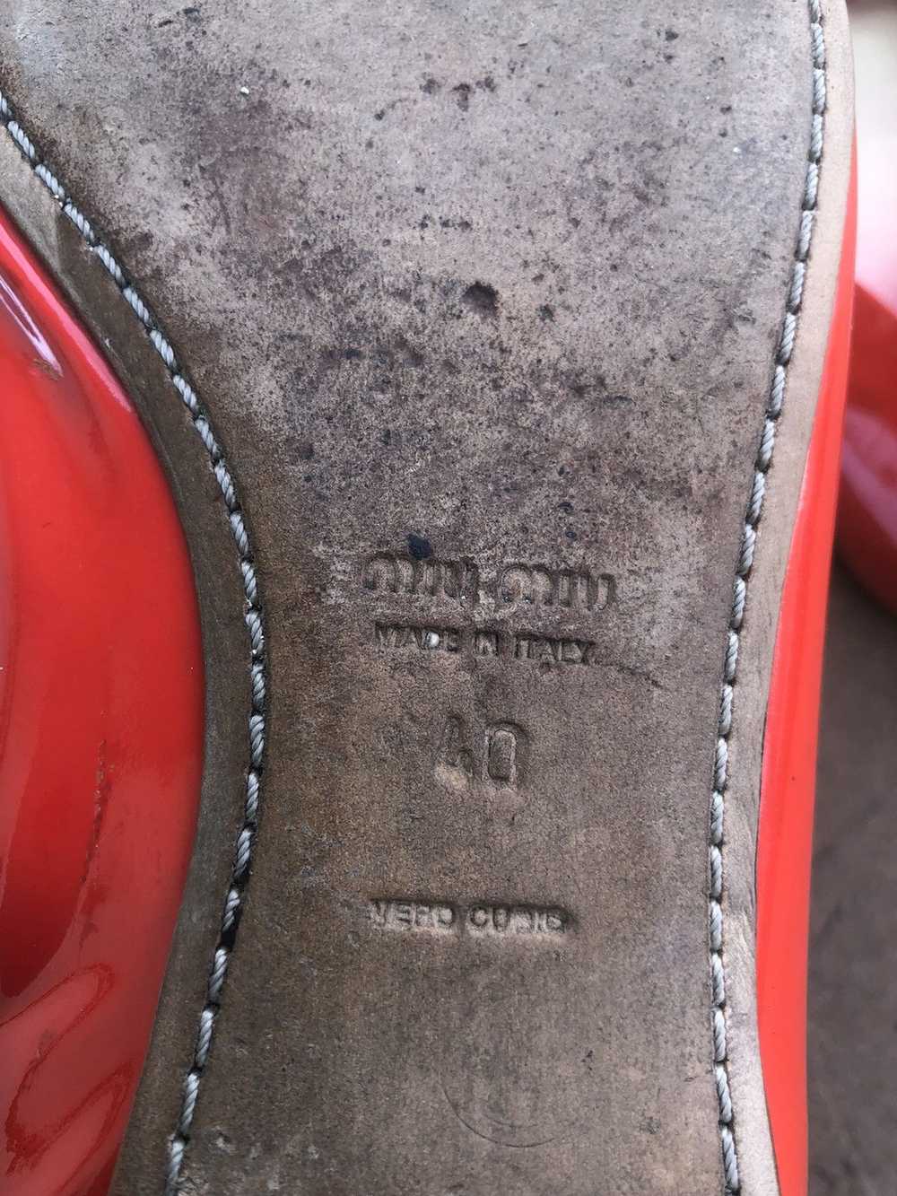 Miu Miu MIU MIU red Flat Leather Shoes Size 40 - image 9