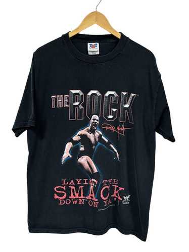 usa古着 90's THE ROCK WWF Tシャツ XLサイズ ブラック 90's WWF THE ROCK(ドウェイン・ジョンソン) Tシャツ 【TA042904