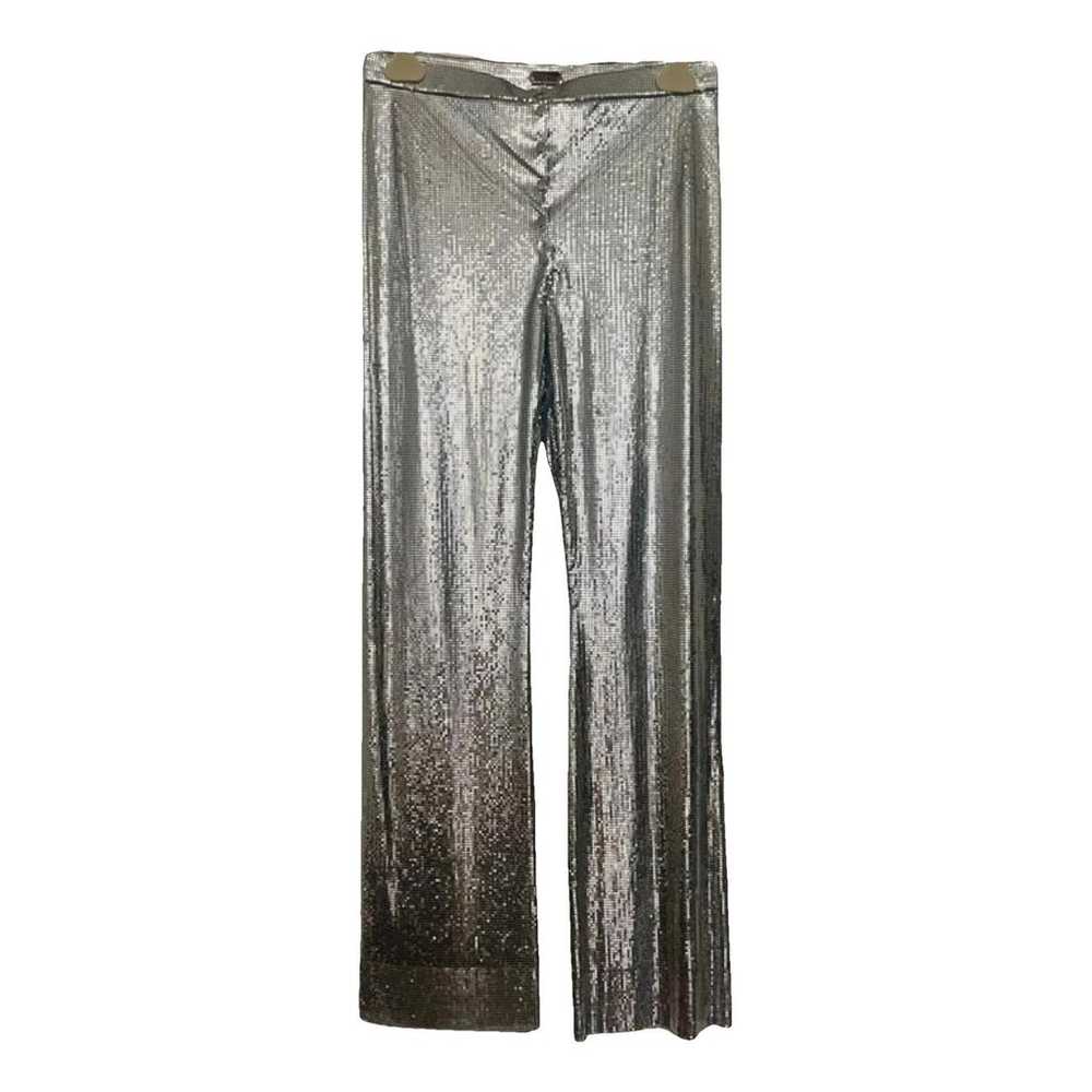 パンツ RABANNE Woman Pants Silver 23HCPA310CO0487 P044 Rabanne H&M Shimmery Metallic Dress Pants Silver - FW23 - US