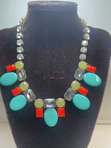 J Crew Multi Color Stone Chunky Statement Necklace - image 1