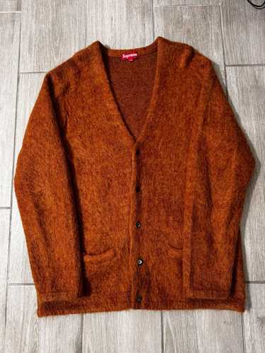 Supreme 22SS Brushed Grid Cardigan Mohair Black Multi Size