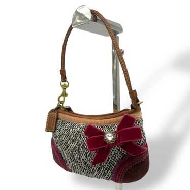 バッグ COACH Tweed Suede Ribbon Crystal Pouch COACH Tweed Suede Ribbon Crystal Accessory Pouch Wristlet