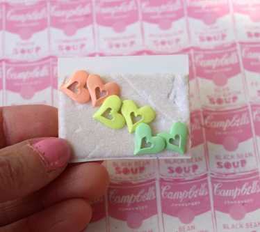 Vintage 1980s Heart Stud Earrings: Retro Mod Set … - image 1