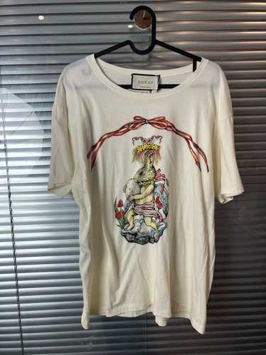 GUCCI★素敵！White Bunny Rabbit Logo Turtle Neck T-Shirt NWT $650 GUCCI White Bunny Rabbit Logo Turtle Neck T-Shirt