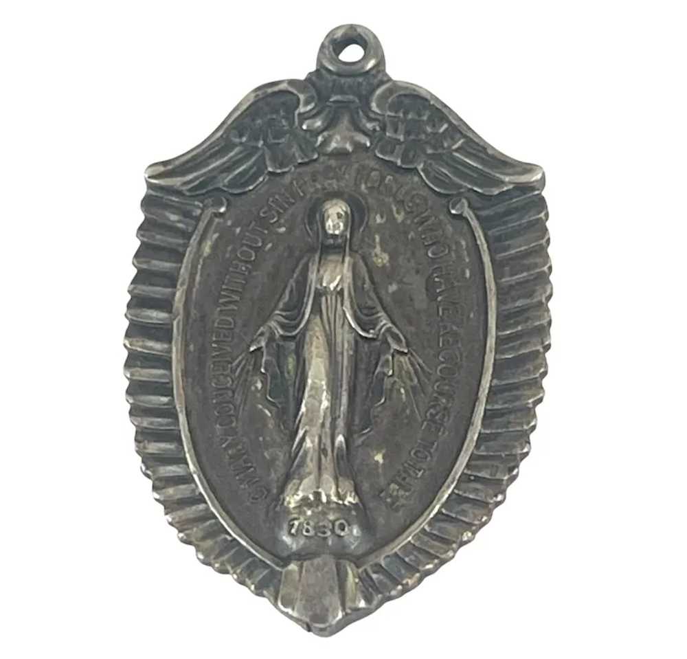 Vintage Early Creed Sterling Silver Virgin Mary M… - image 2