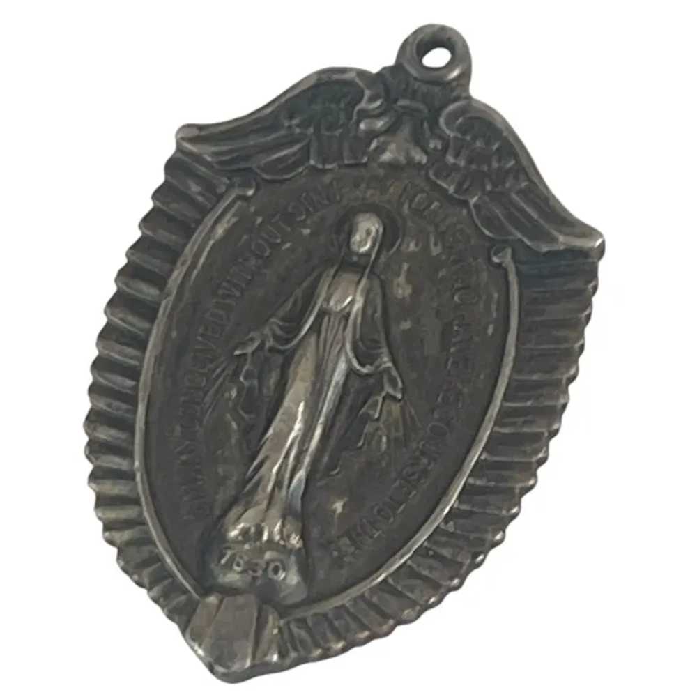 Vintage Early Creed Sterling Silver Virgin Mary M… - image 3