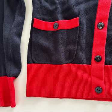 Chanel Navy & Red Cardigan Sweater - image 1