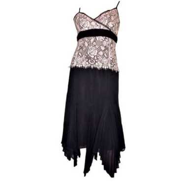 Karen Millen lace black and pink cocktail dress s… - image 1