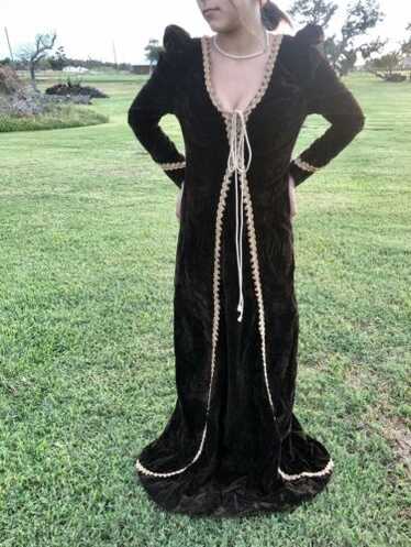 Vintage Gunne Sax by Jessica 1960s Brown Velvet R… - image 1