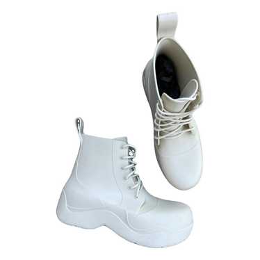(W) Bottega Veneta Puddle Ankle Glass ★ 関税/送料込 Bottega Veneta Puddle Ankle Boots in Glass | FWRD