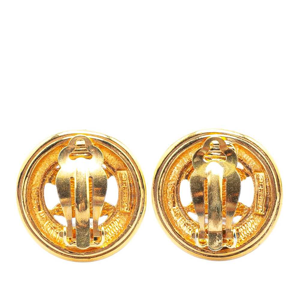Chanel Gold Gold Plated CC Clip On Earrings - image 2