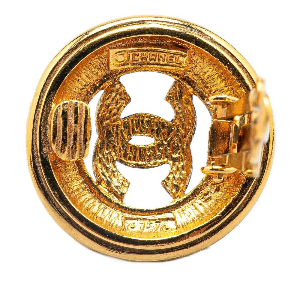 Chanel Gold Gold Plated CC Clip On Earrings - image 3