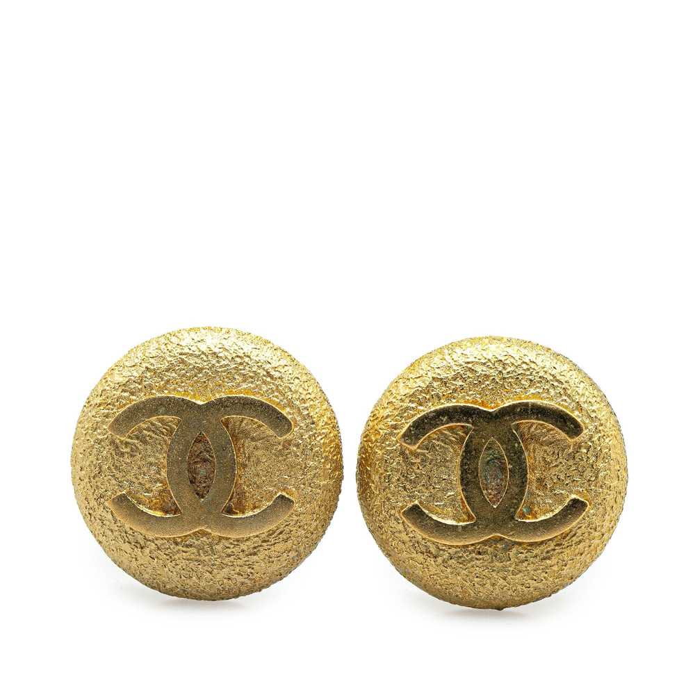 Chanel Gold Gold Plated CC Clip On Earrings - image 1