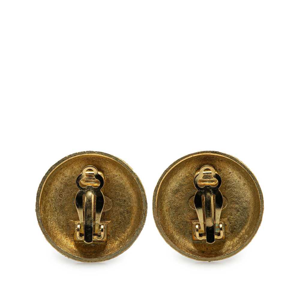 Chanel Gold Gold Plated CC Clip On Earrings - image 2