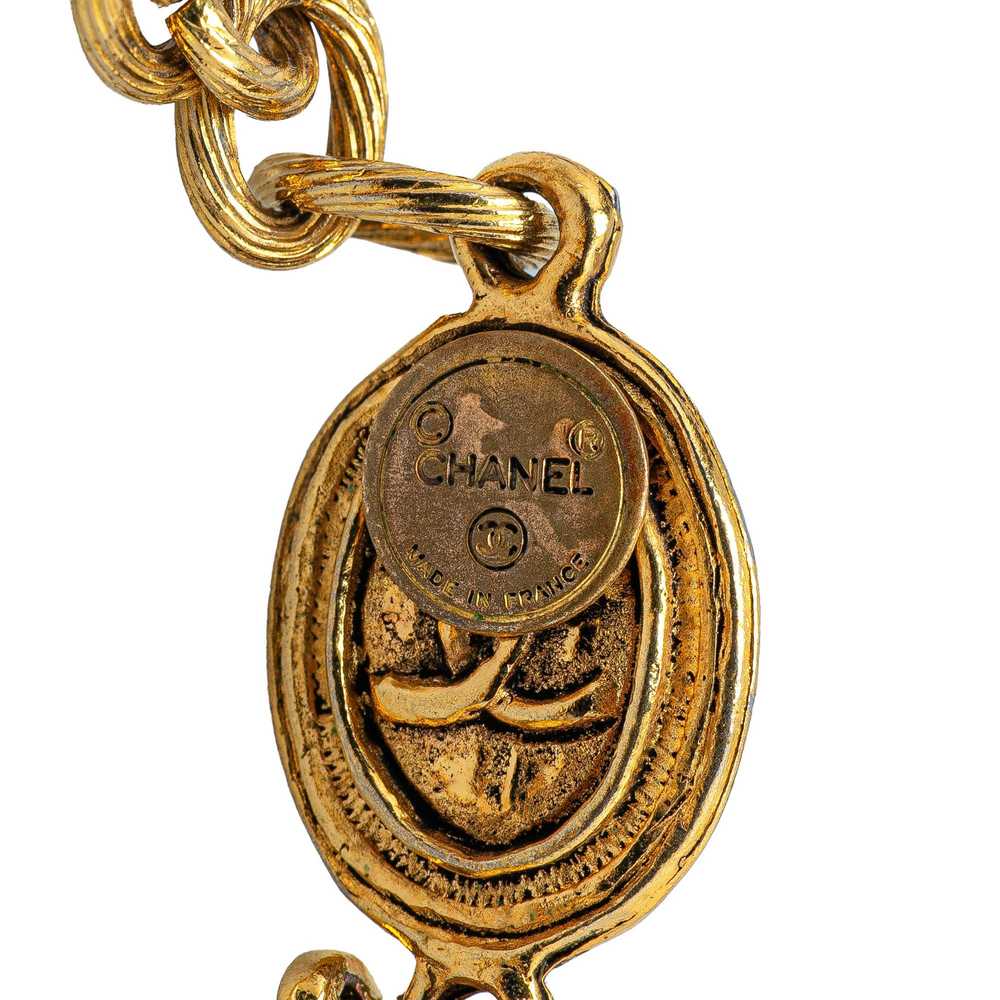 Chanel Gold Gold Plated CC Medallion Link Necklace - image 2