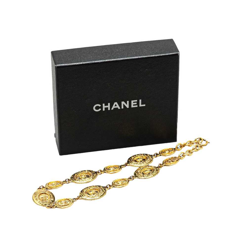 Chanel Gold Gold Plated CC Medallion Link Necklace - image 5