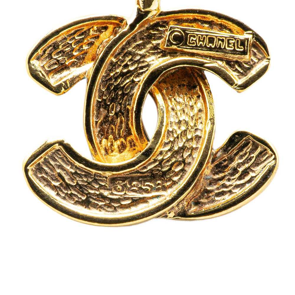 Chanel Gold Gold Plated CC Quilted Pendant Neckla… - image 3