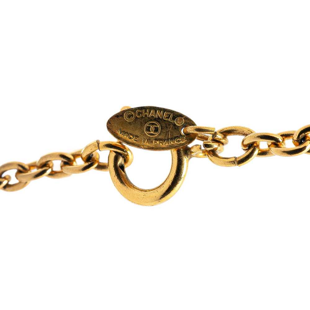Chanel Gold Gold Plated CC Quilted Pendant Neckla… - image 5